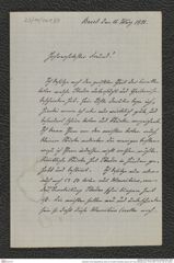 Nachlass Franz Steindachner, Brief von Gustav Schneider (senior) an Franz Steindachner (16.03.1881), Inv.Nr. 461.24, Seite 1
